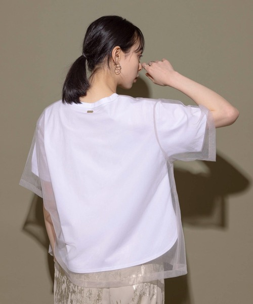 [Eimee Law] короткий рукав футболка 38 черный × белый женский 