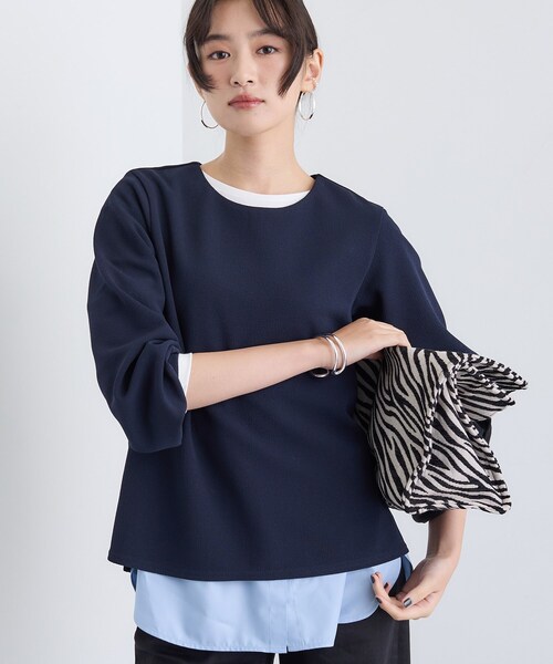 INDIVI（インディヴィ） tシャツ 「SETUP可能／袖コンシャス 