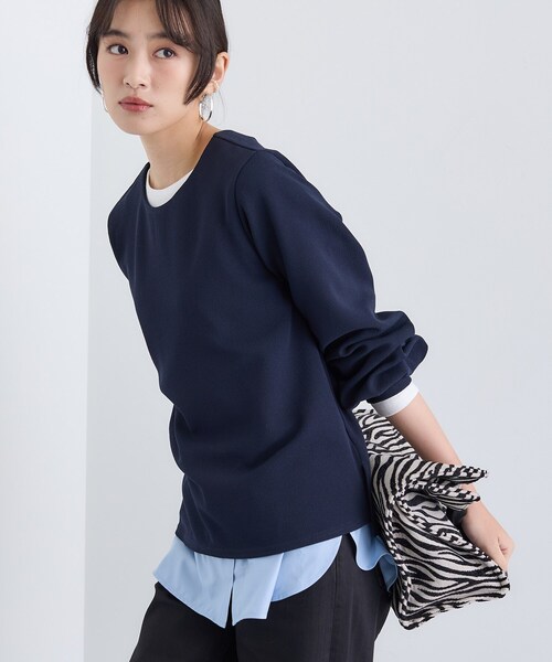 INDIVI（インディヴィ） tシャツ 「SETUP可能／袖コンシャス 