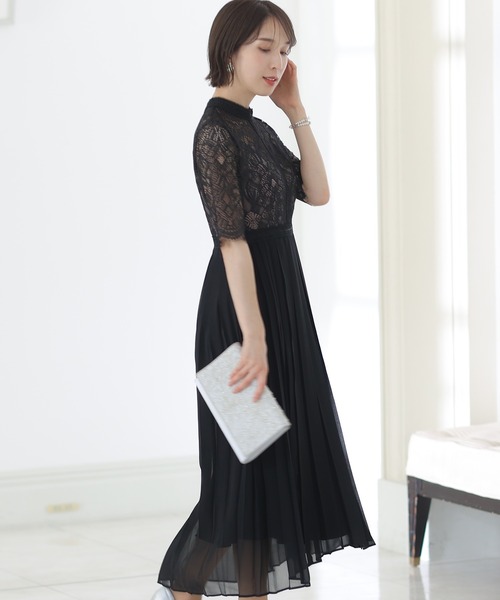 「PourVous」 半袖ワンピース M ブラック レディース_画像3