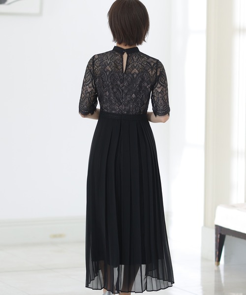 「PourVous」 半袖ワンピース M ブラック レディース_画像4