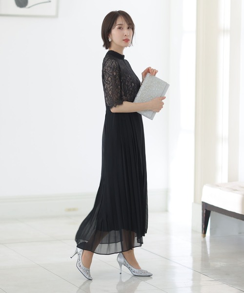 「PourVous」 半袖ワンピース M ブラック レディース_画像6