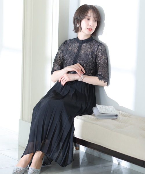 「PourVous」 半袖ワンピース M ブラック レディース_画像8