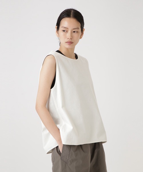 「MHL.」 ノースリーブブラウス 2 ネイビー レディース_画像2