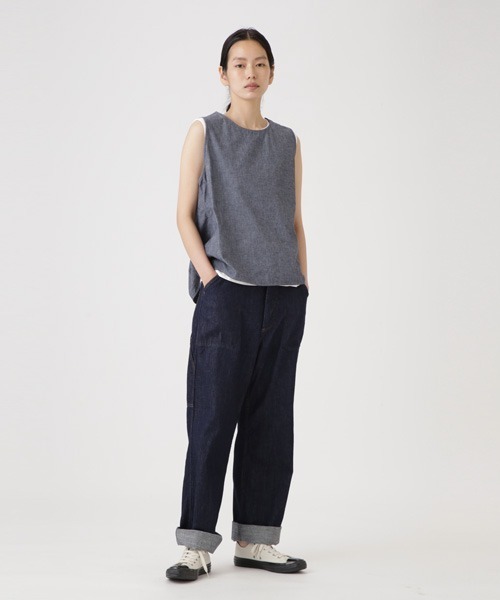 「MHL.」 ノースリーブブラウス 2 ネイビー レディース_画像5