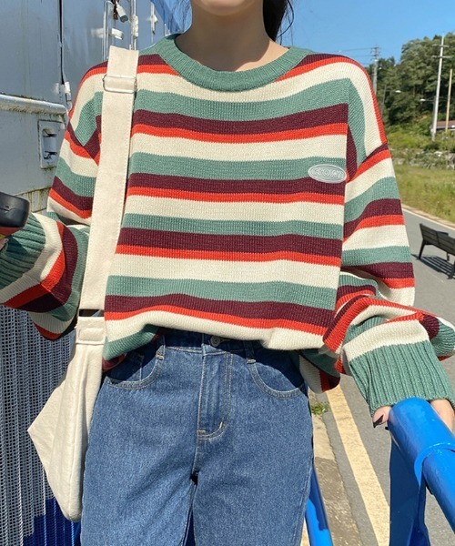 「SONA」 「studio follow」長袖ニット FREE グリーン レディース_画像3