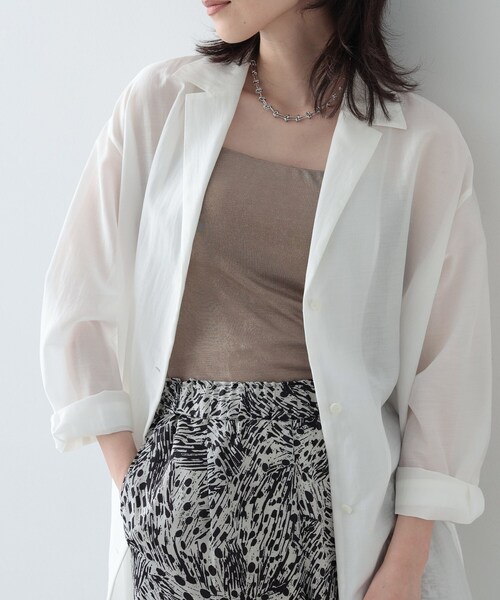 「GALLEST」 長袖シャツ 38 キャメル レディース_画像2