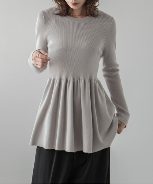 「La-gemme」 長袖ニット フリー グレー レディース_画像5