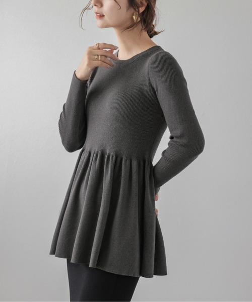 「La-gemme」 長袖ニット フリー グレー レディース_画像8