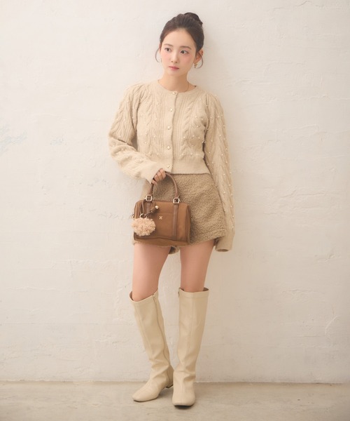 Seemi.by NICE CLAUP カーディガン 「Seemi.」ビジュースタッズニット