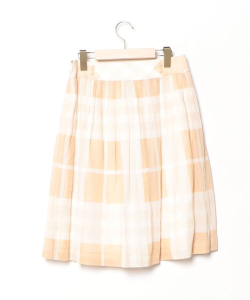 BURBERRY チェック柄 フレアスカート 38 バーバリー BURBERRY（バーバリー） チェック柄フレアスカート 38 ブラウン