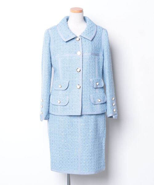 CHANEL（シャネル） スカートスーツ 42 ブルー レディース : ZOZOTOWN