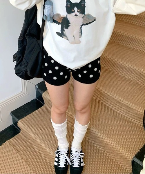 SHEENA（シーナ） パンツ ドットニットショートパンツ レディース