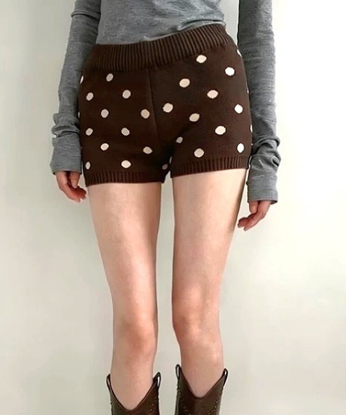 SHEENA（シーナ） パンツ ドットニットショートパンツ レディース