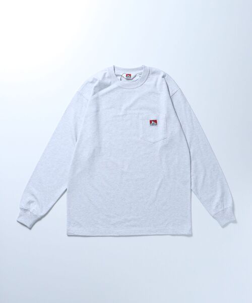 「BEN DAVIS」 長袖Tシャツ LARGE チャコール メンズ_画像9