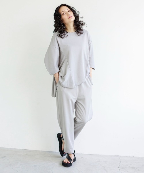 「OSMOSIS」 「loaf」7分袖カットソー ONE SIZE パープル レディース_画像2