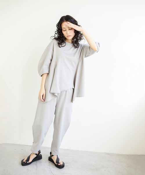 「OSMOSIS」 「loaf」7分袖カットソー ONE SIZE パープル レディース_画像3