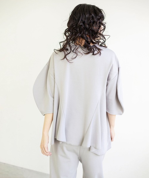 「OSMOSIS」 「loaf」7分袖カットソー ONE SIZE パープル レディース_画像5