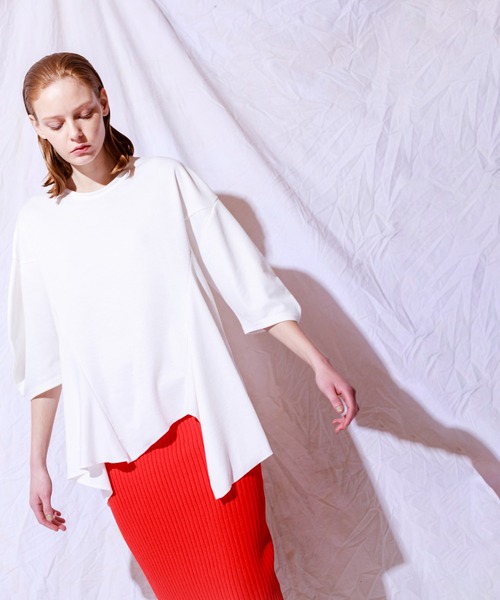 「OSMOSIS」 「loaf」7分袖カットソー ONE SIZE パープル レディース_画像9