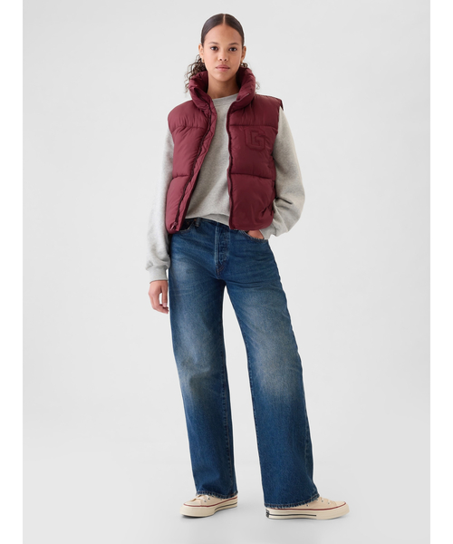 「GAP」 ベスト L ブラック レディース_画像4