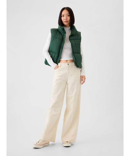 「GAP」 ベスト L ブラック レディース_画像5