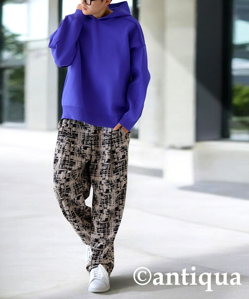 「antiqua」 プルオーバーパーカー P ブルー レディース_画像2