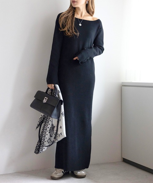 ワンピース Bonjour Bonjour Sagan（ボンジュールサガン） ワンピース スタンドカラー長袖