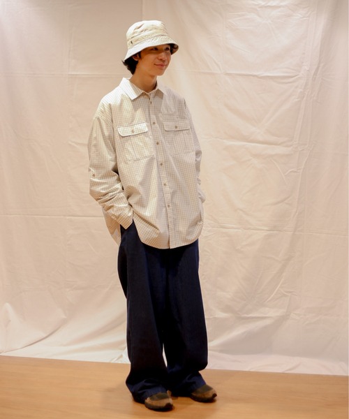 「BROKEN BASE」 長袖シャツ MEDIUM ブルー メンズ_画像5