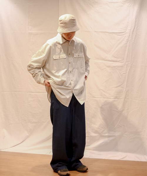 「BROKEN BASE」 長袖シャツ MEDIUM ブルー メンズ_画像6