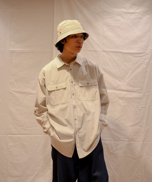 「BROKEN BASE」 長袖シャツ MEDIUM ブルー メンズ_画像7