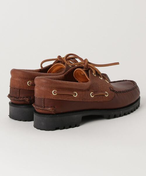 Timberland ブラウン レザー デッキシューズ Timberland（ティンバーランド） デッキシューズ 8 ブラウン メンズ