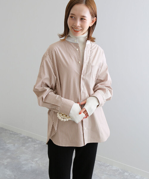 SLOBE IENA（スローブイエナ） 長袖ブラウス - ブラウン レディース