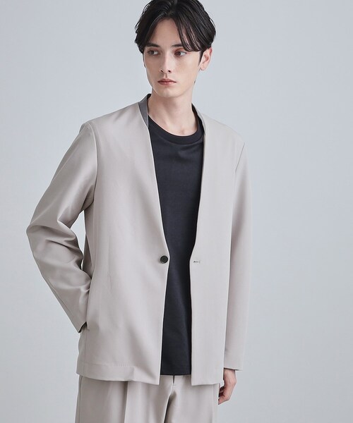 【TONAL】トーナル ノーカラージャケット セットアップ 3点セット オフ白M TONAL】トーナル ノーカラージャケット セットアップ 3点セット オフ白