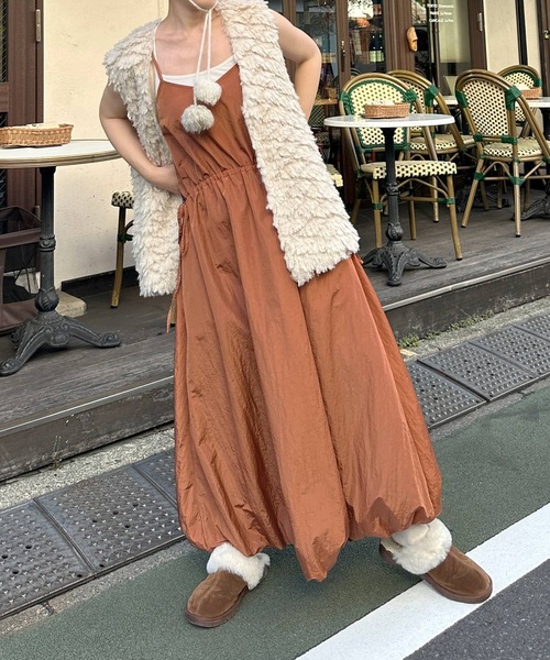 「w closet」 キャミソールワンピース FREE ホワイト レディース_画像2