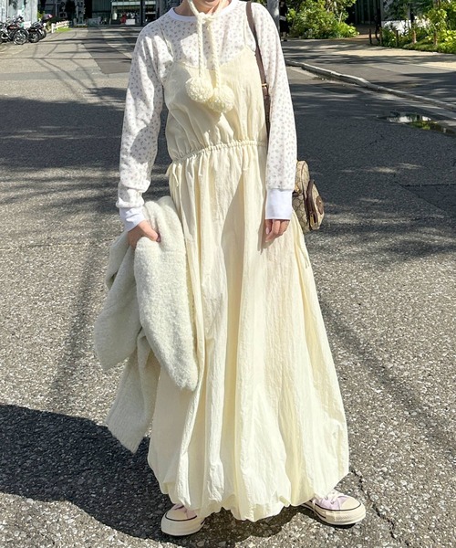 「w closet」 キャミソールワンピース FREE ホワイト レディース_画像10