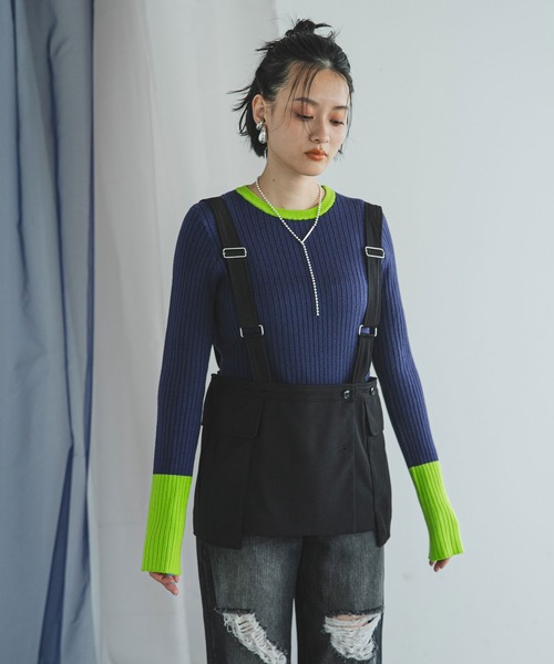 「bohmal」 長袖ニット FREE コバルトブルー レディース_画像3