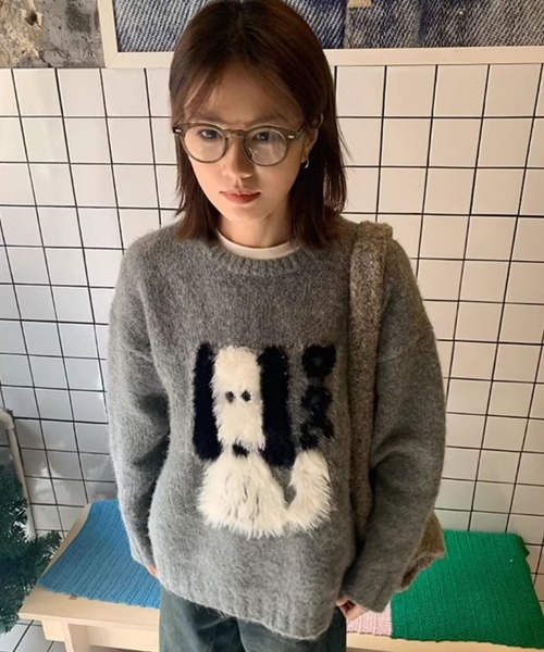 「DIAVEL」 長袖ニット M グレー レディース_画像2