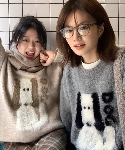 「DIAVEL」 長袖ニット M グレー レディース_画像4