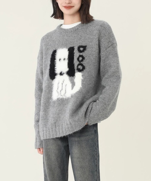 「DIAVEL」 長袖ニット M グレー レディース_画像7