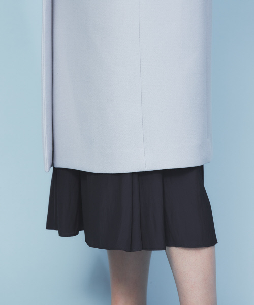 「FONCE」 ノーカラーコート 38 グレイッシュブルー レディース_画像8