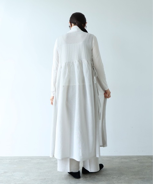 yuni ワンピース 12G和紙/Polyester tiered knit ワンピース