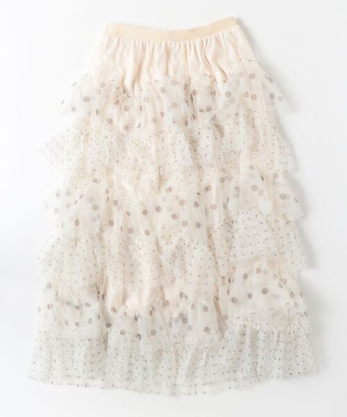 美品✨PLEATS PLEASE 変形 フリル スリット ラップ ロングスカート gossip!ロサンゼルス ロング スカート 水玉ドットシアーチュール 不