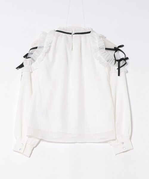 シャツ/ブラウス(長袖/七分) Rose Muse organdy ribbon blouse Rose Muse（ロゼミューズ） ブラウス シャツ Ribbon blouse レディース