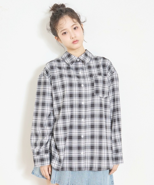 LOVETOXIC ブラウス シャツ ルーズチェックシャツ キッズ 子供服