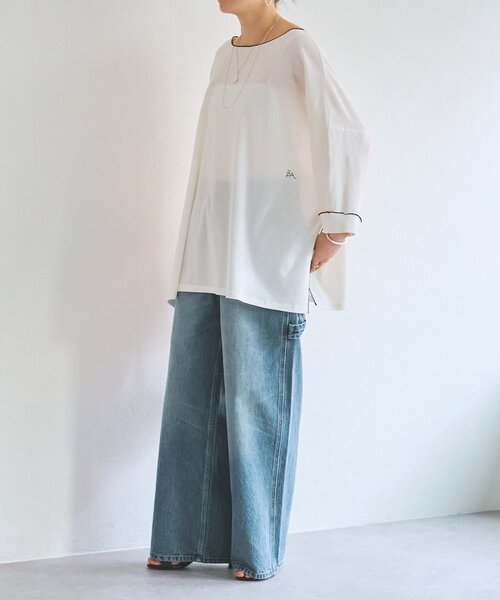 BEARDSLEY（ビアズリー） パンツ 刺繍入りワイドデニム レディース