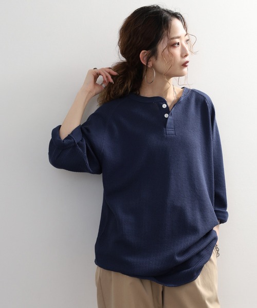 JEMORGAN（ジェーイーモーガン） ヘンリーネック tシャツ ワッフル7分