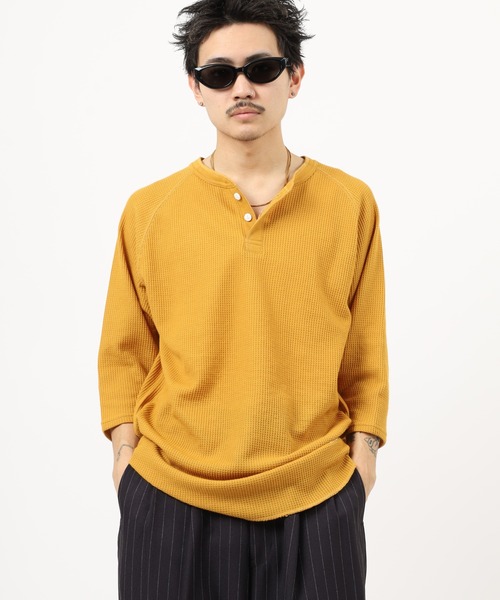 JEMORGAN（ジェーイーモーガン） ヘンリーネック tシャツ ワッフル7分