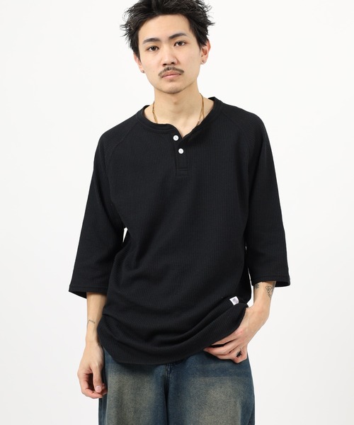 JEMORGAN（ジェーイーモーガン） ヘンリーネック tシャツ ワッフル7分