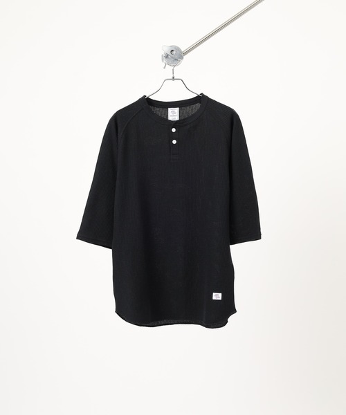 JEMORGAN（ジェーイーモーガン） ヘンリーネック tシャツ ワッフル7分