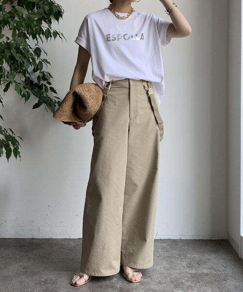 「DouDou」 半袖Tシャツ FREE サーモンピンク レディース_画像5